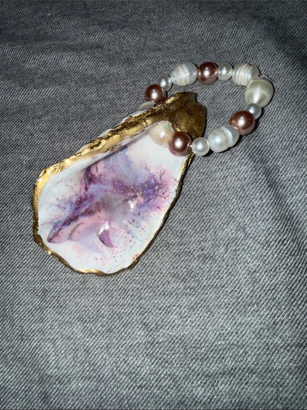 Handmade Shark Oyster Shell Ornament